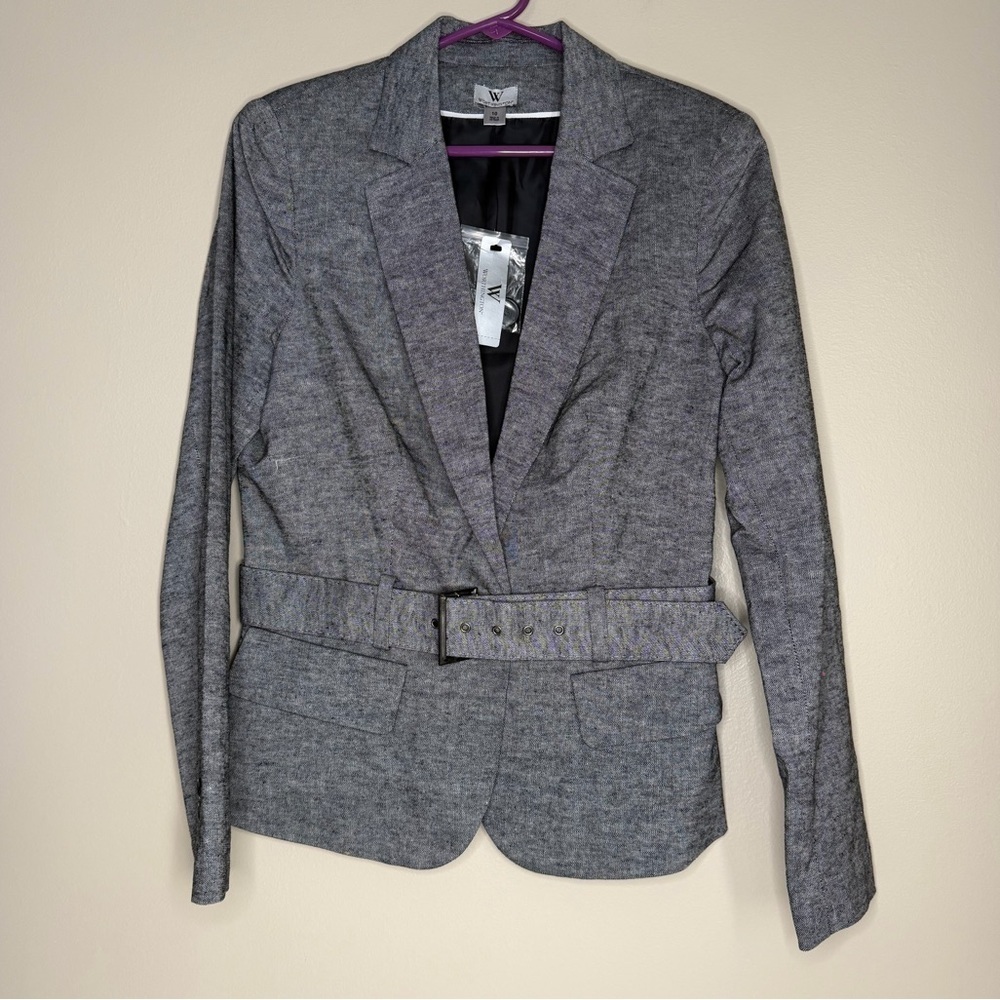 Worthington Heather Gray Blazer with Belt